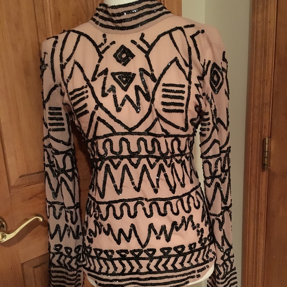 Sequin High Neck Blouse
